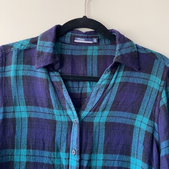 Silver Jeans Co. Hi-lo Flannel Button Down Shirt - Picture 7 of 9